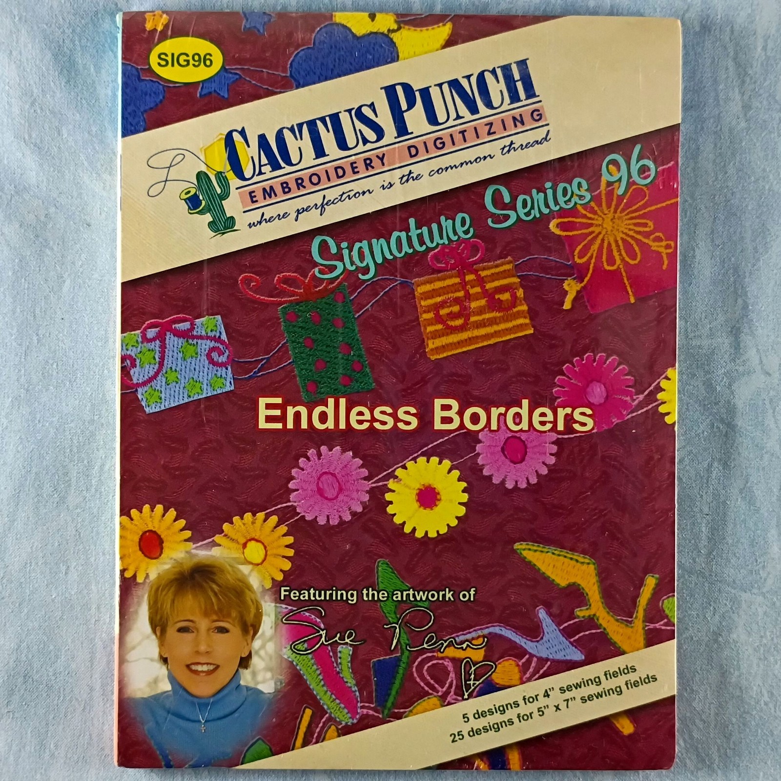 Cactus Punch Machine Embroidery Design CD - SIG96 Endless Borders