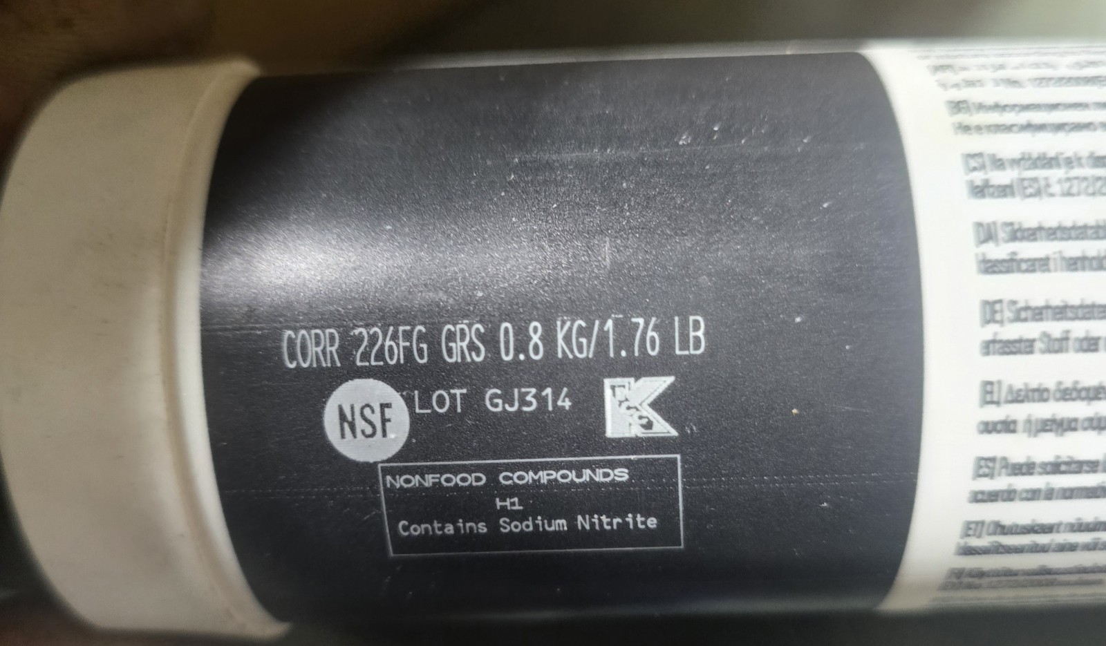 Genuine Chemours Krytox Bearing Grease GPL-226-fg  0.8 Kg Cartridge, NLGI 