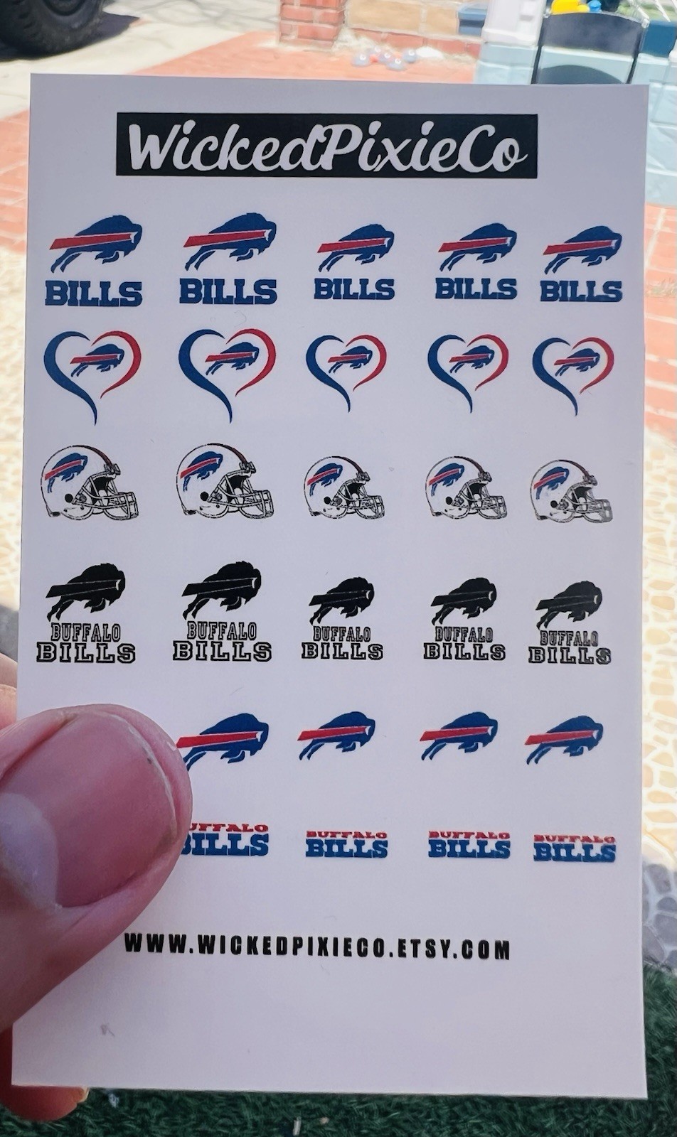 Buffalo Bills Nail Decals Nail Art Water Slide Nail Decals Fantasy Football Nail