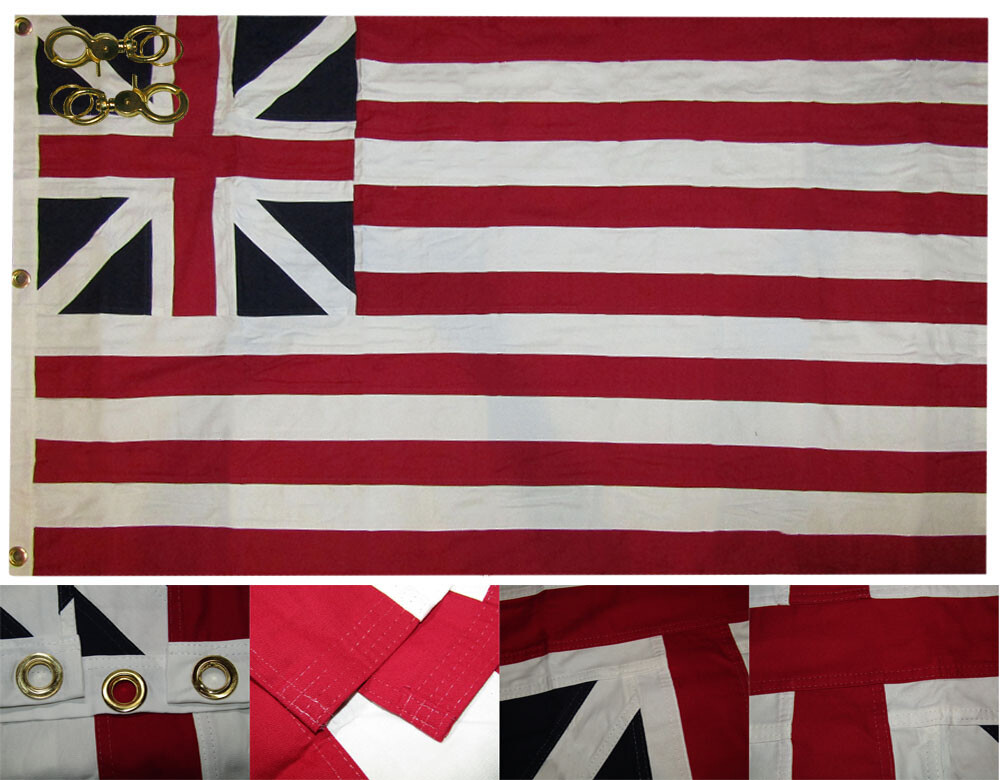 4X6 FT Embroidered Grand Union 100% Cotton HUGE Flag 6X4 Banner Grommets 2 clips