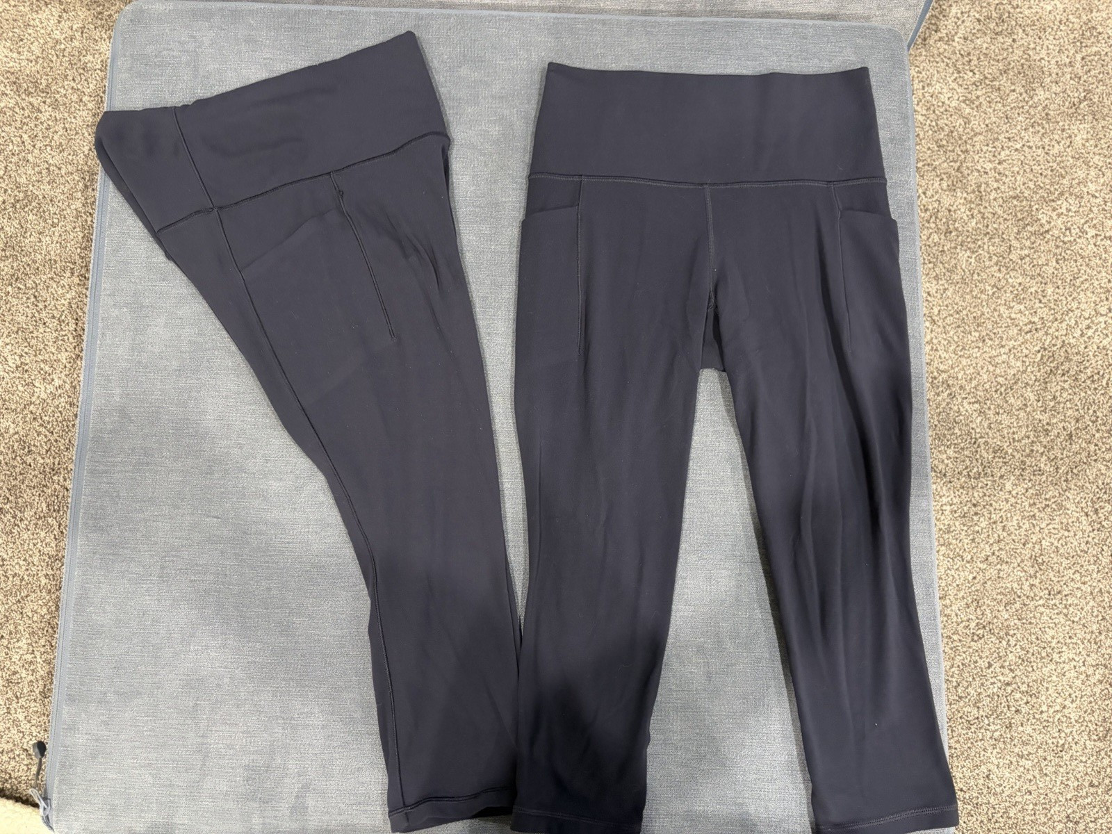 Athleta Salutation Stash Pocket II Capri Leggings Pockets Stretch S Black