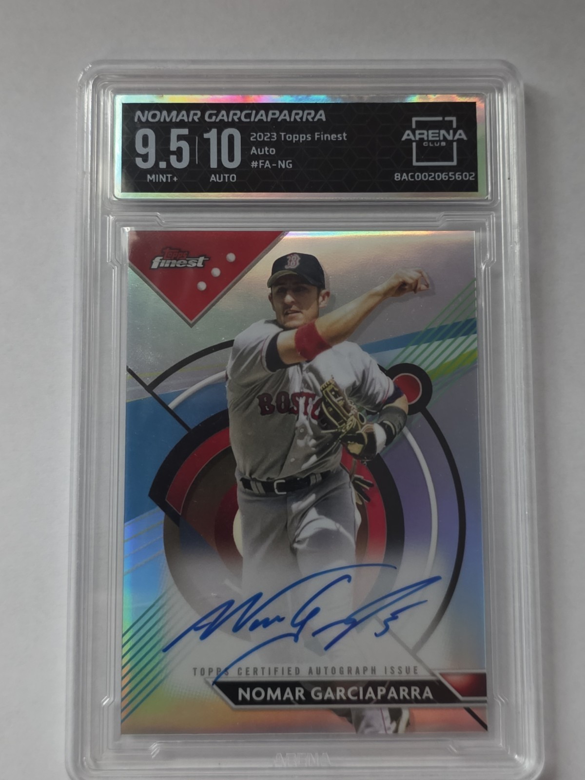 2023 Tops Finest Nomar Garciaparra Auto FA-NG Arena Club 9.5 Mint + Auto 10 2023 Tops Finest Nomar Garciaparra Auto FA-NG Arena Club 9.5 Mint + Auto 10