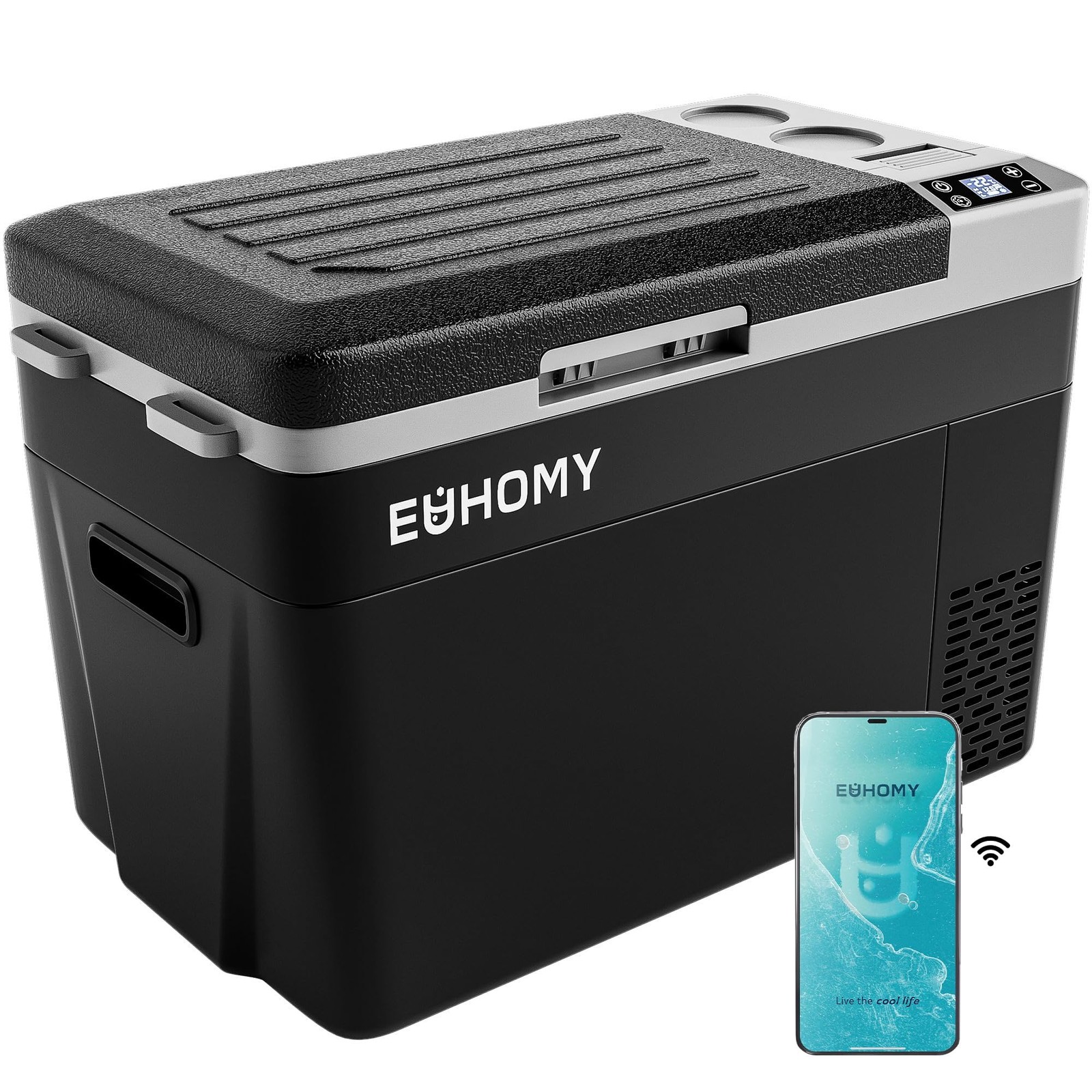 EUHOMY 32QT 12 Volt Refrigerator, Electric Cooler, Usable Battery, -4℉~68℉