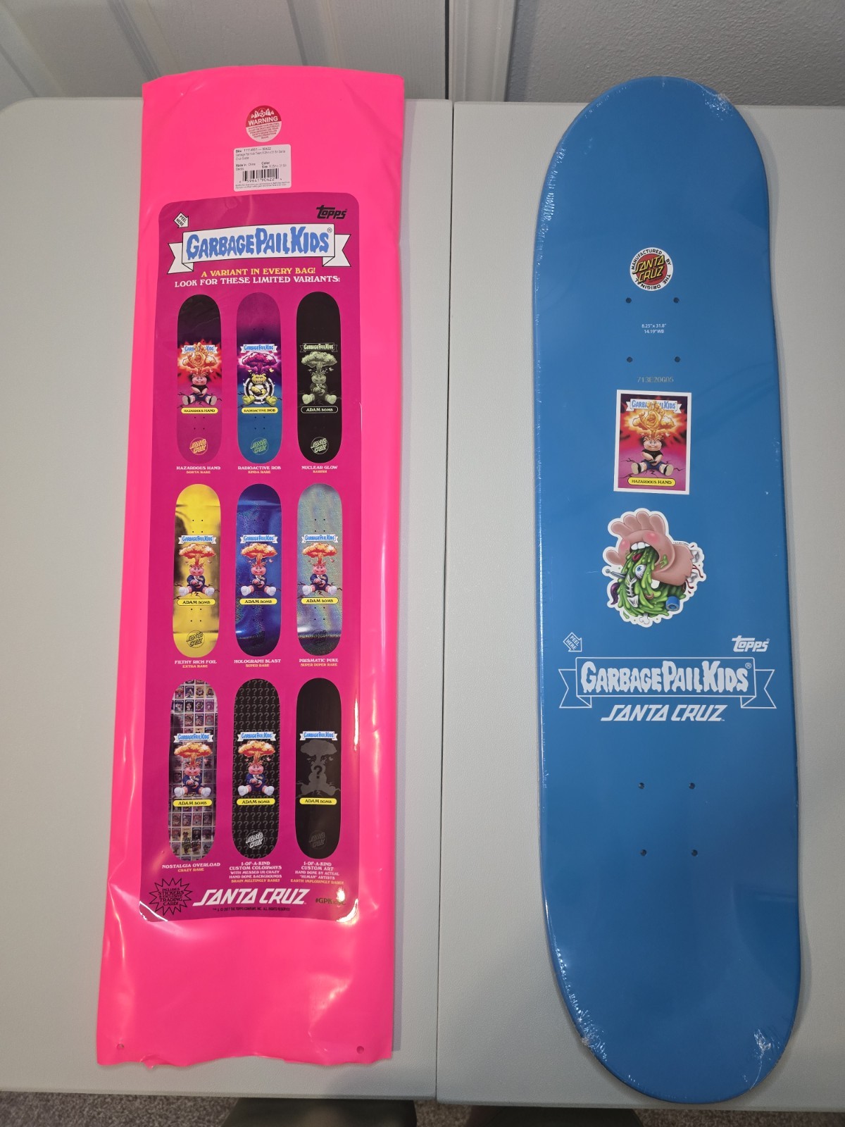 2017 Santa Cruz Garbage Pail Kids Deck Holograph Blast Adam Bomb Super Rare GPK
