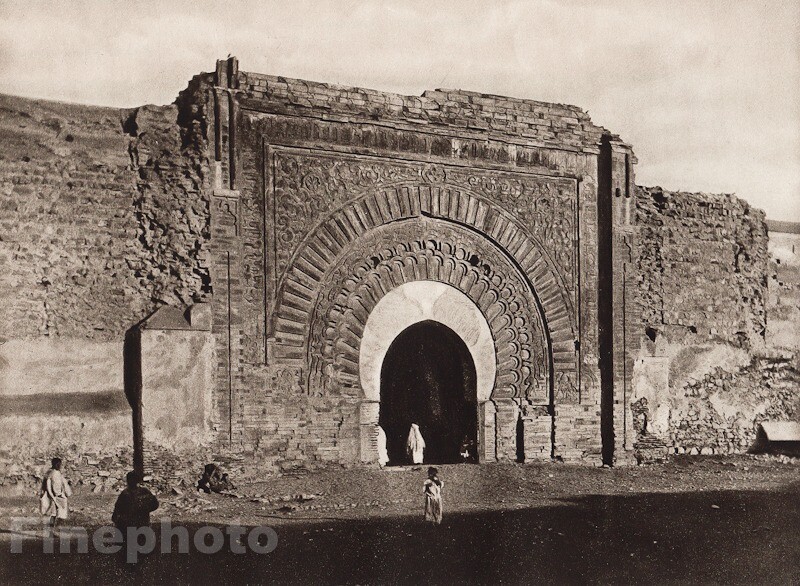 1924 Vintage MOROCCO Marrakech Bab Aguenaou Architecture FLANDRIN Art 11X14