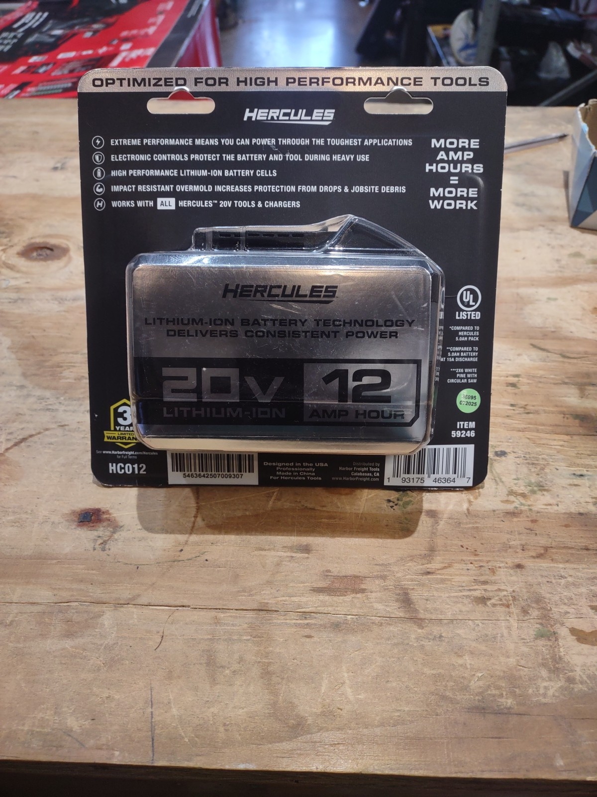 HERCULES 20V 12 Ah Lithium-Ion /Extreme-Performance Battery HC012 -NEW HERCULES 20V 12 Ah Lithium-Ion /Extreme-Performance Battery HC012 -NEW