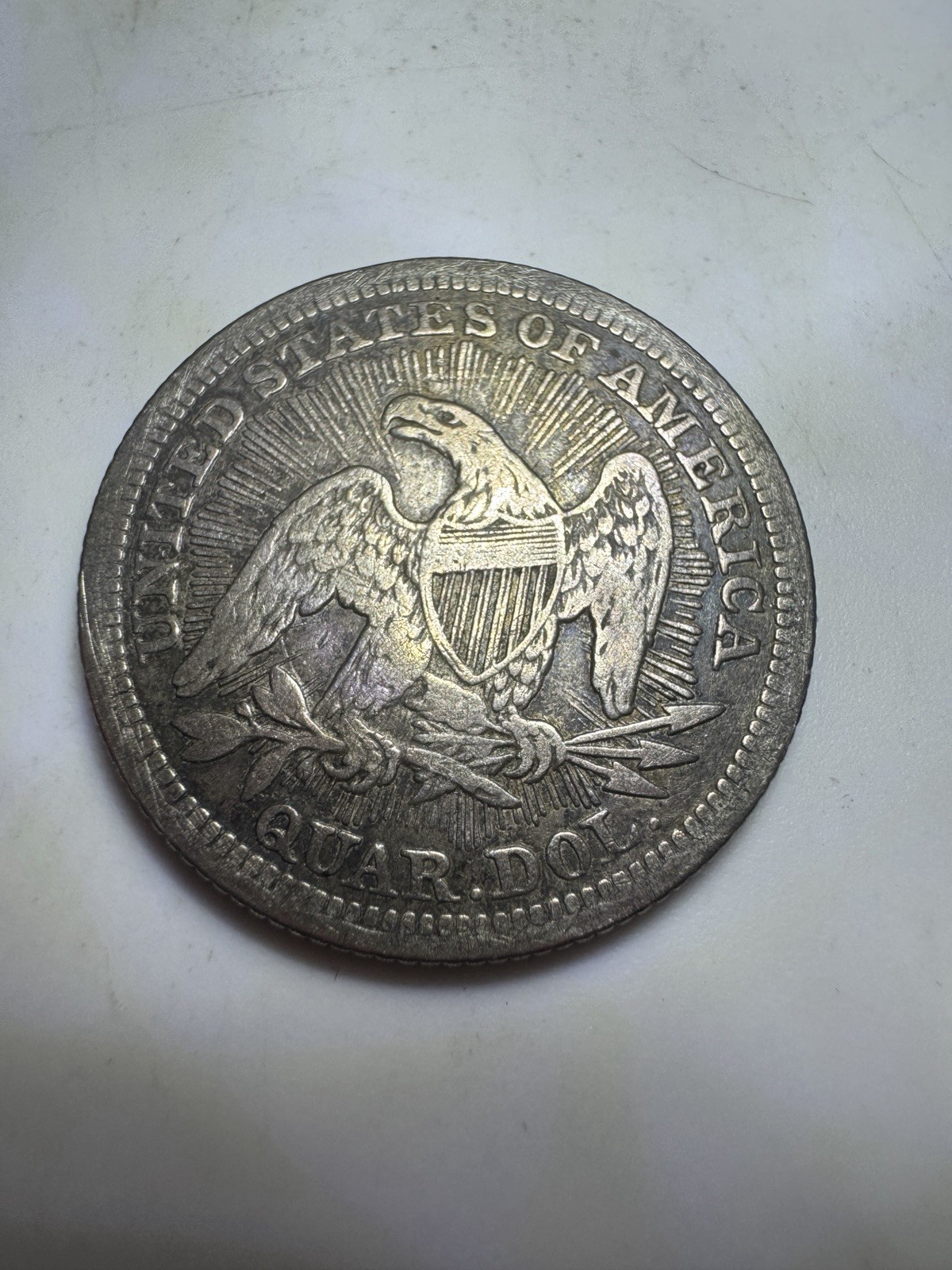 1853 Vintage Seated Liberty Quarter Dollar Love Token Engraved