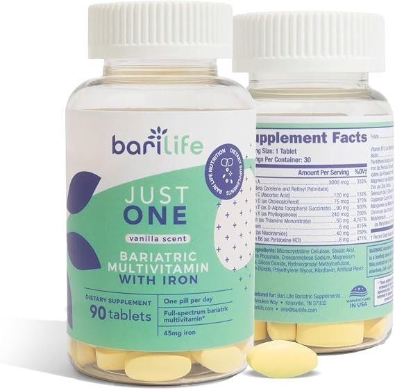 Bari Life Just One Bariatric Multivitamin with Iron, 90 Count, Once Daily Bari Life Just One Bariatric Multivitamin with Iron, 90 Count, Once Daily