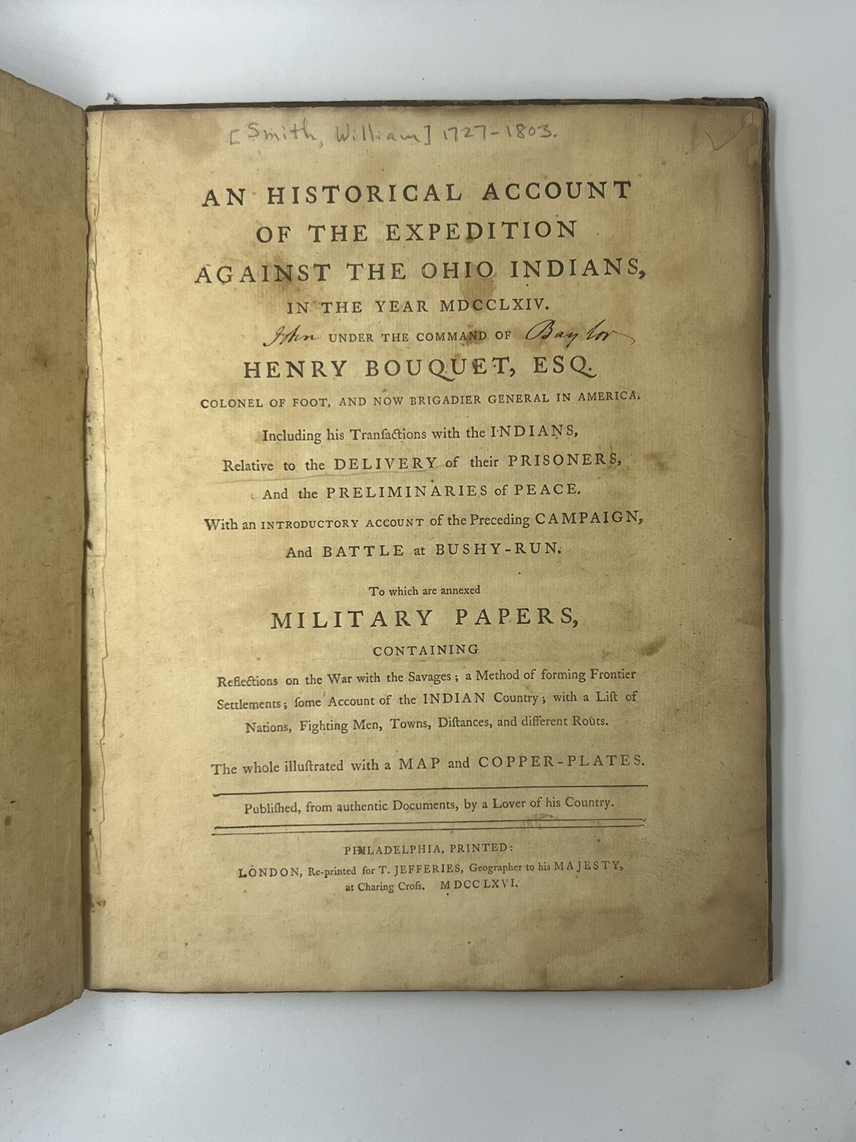 Expedition Against the Ohio Indians - Bouquet - 1st Edition - 1766 Americana