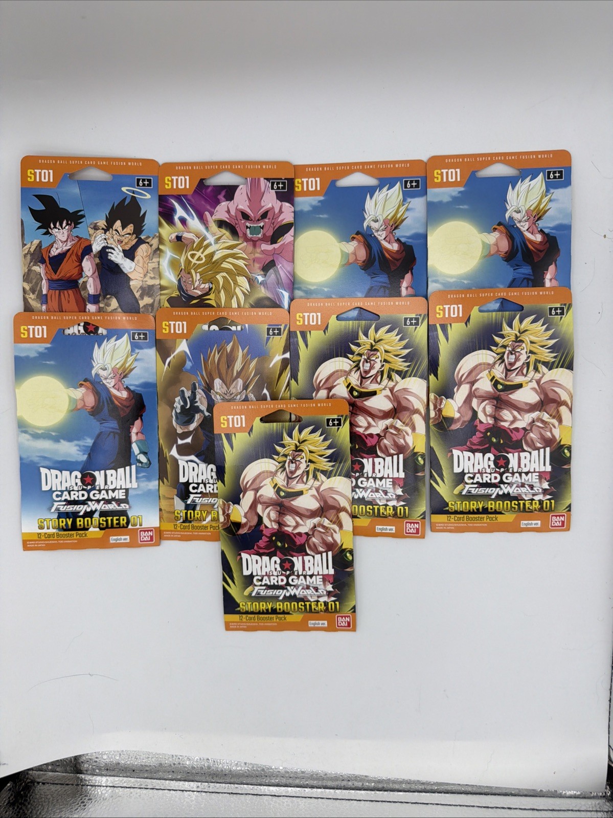 LOT OF 9 Dragon Ball Z Super - Fusion World ST01 Story Booster 01 Sleeved Pack