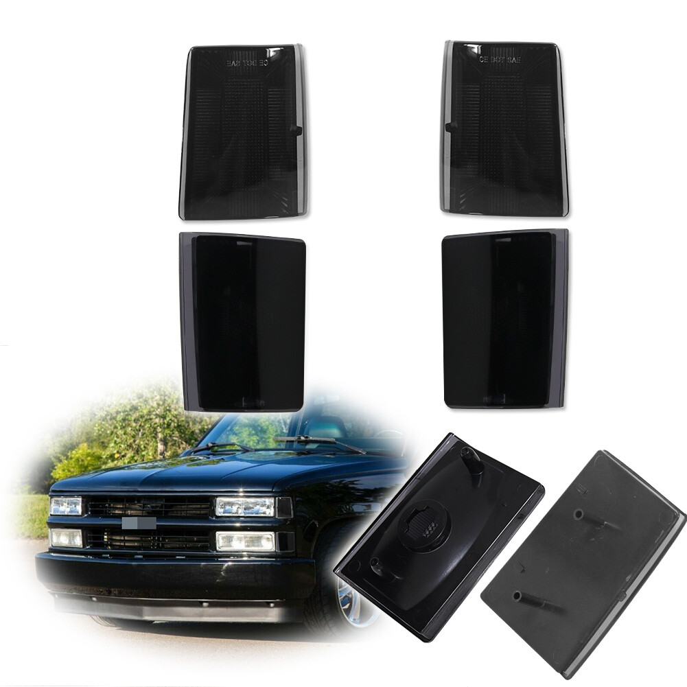 For 1988-1993 Chevy Truck Pickup C/K 1500 Smoke Front Side Marker Light Set of 4