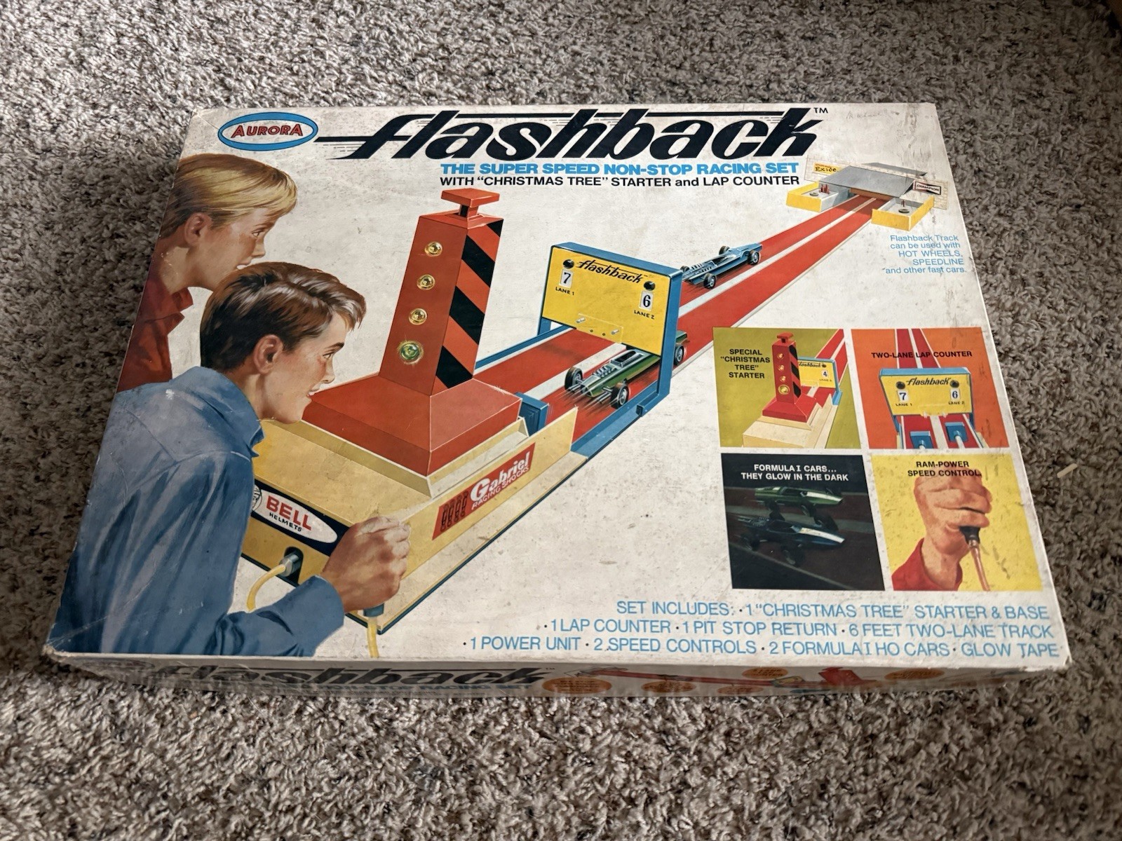 Vintage Aurora Flashback Super Speed Racing Set Not Complete? With Cars See Pics