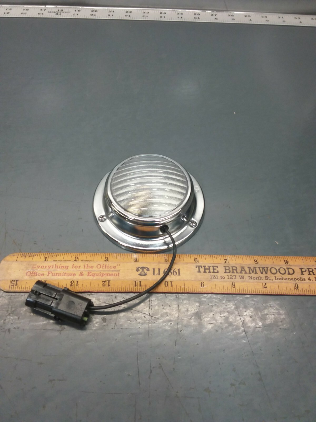 NOS Arrow 36 Chrome Base Compartment/Step Light, Clear Polycarbonate Lens