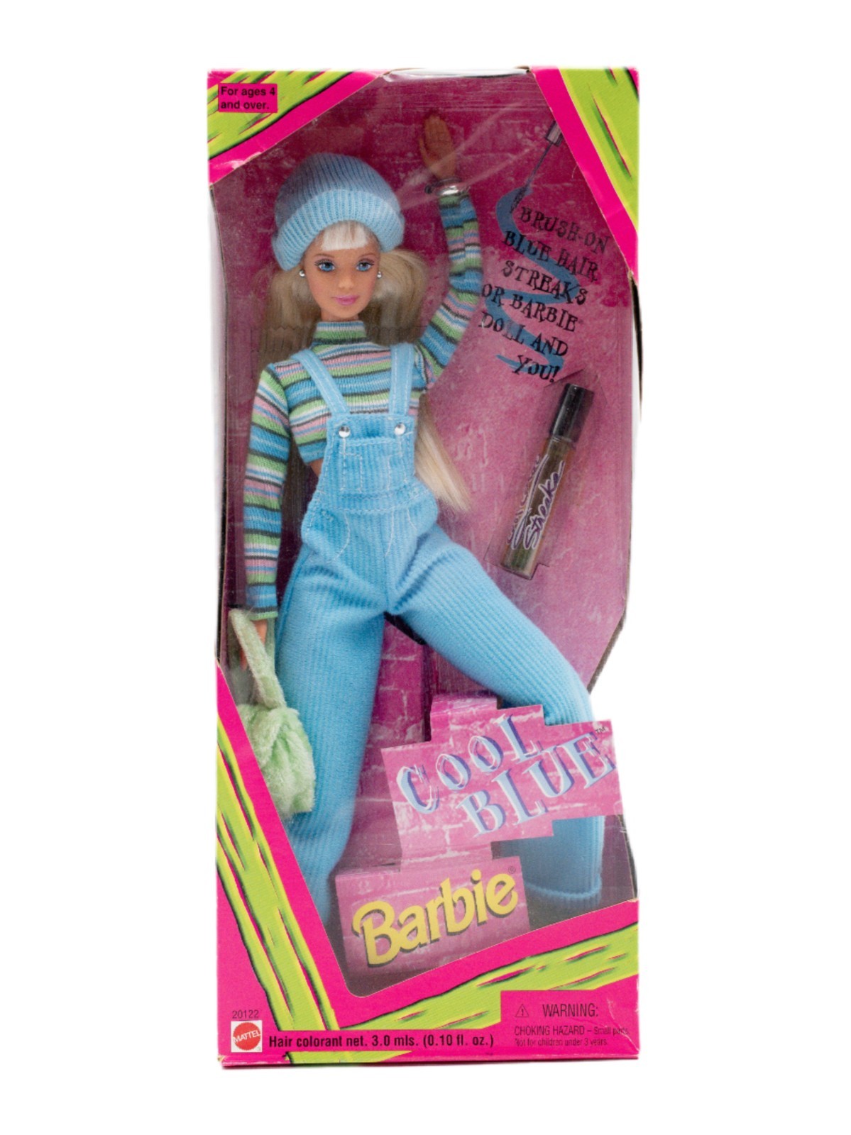 Vintage 1997 Cool Blue Barbie Doll Mattel 20122 NRFB New In Box Overalls Beanie