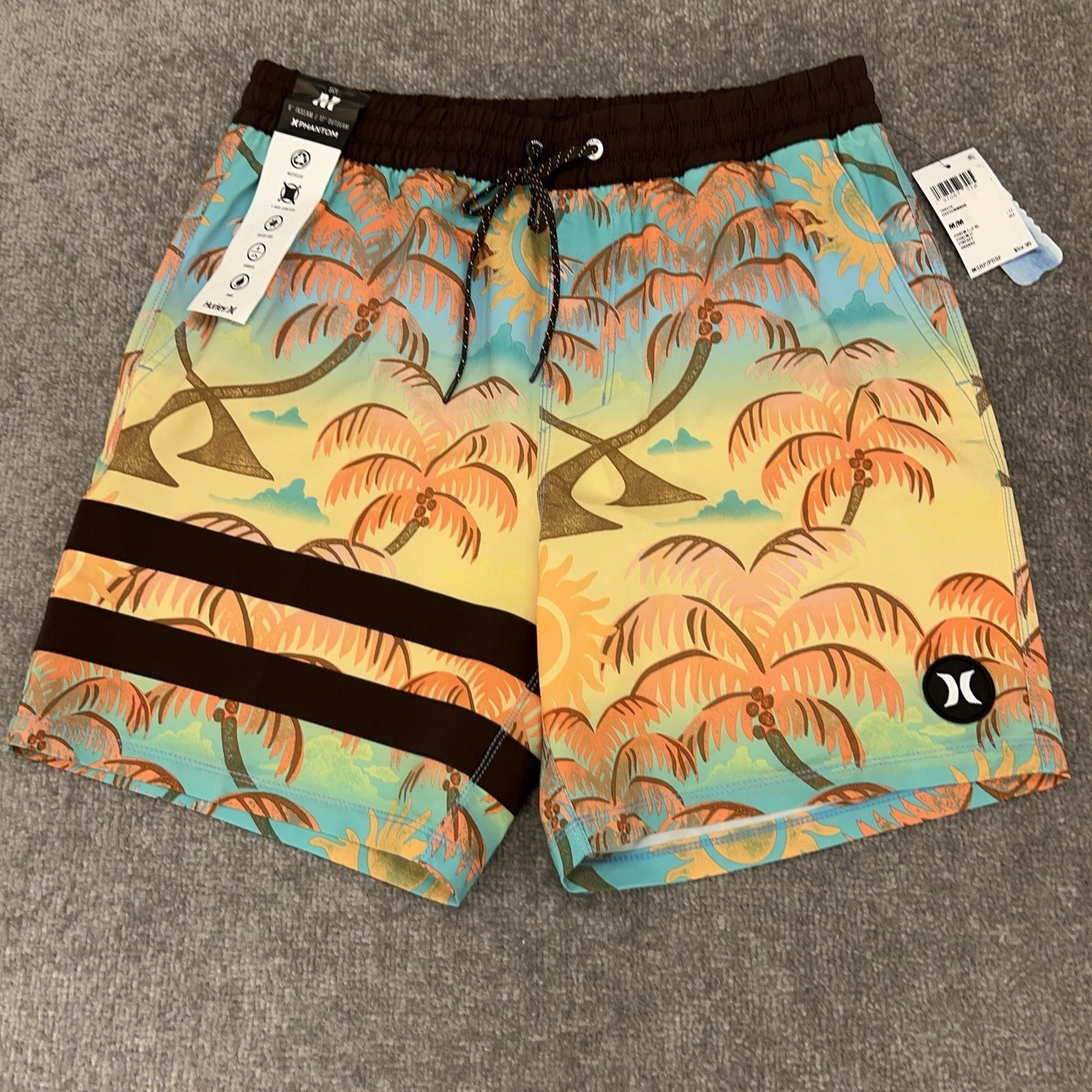 Hurley Phantom Board Shorts Mens Medium Tropical Quick Dry 6 Inseam NEW $59.95