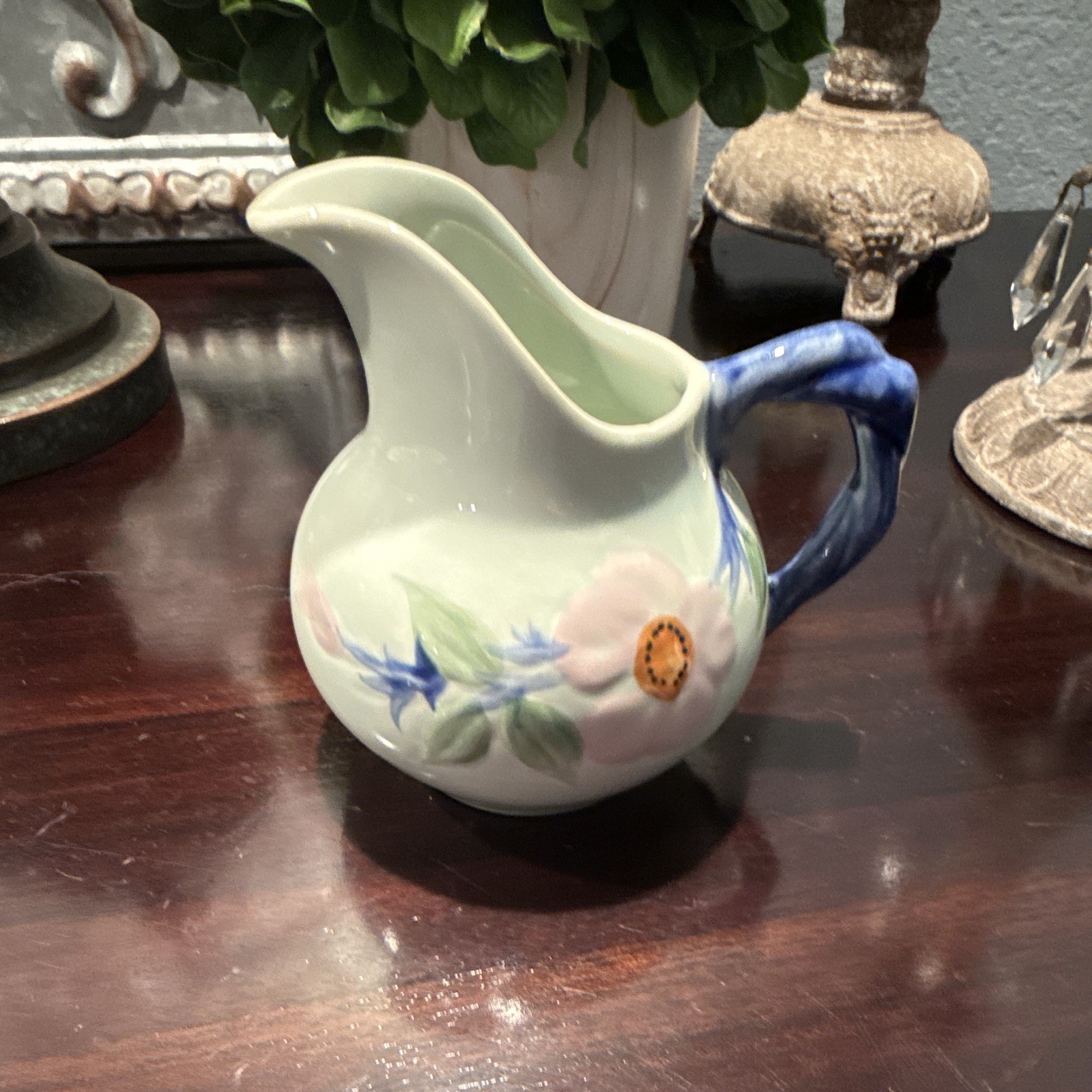VINTAGE HAND PAINTED CREAMER /PITCHER TWILIGHT ROSE BY FRANSICAN VINTAGE HAND PAINTED CREAMER /PITCHER TWILIGHT ROSE BY FRANSICAN
