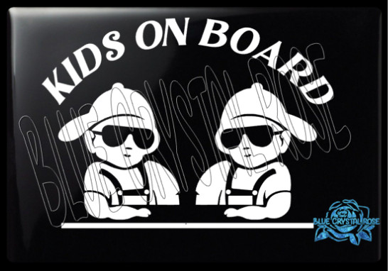 Two Boys Kids On Board Car Decal – High-Quality Waterproof Vinyl Sticker