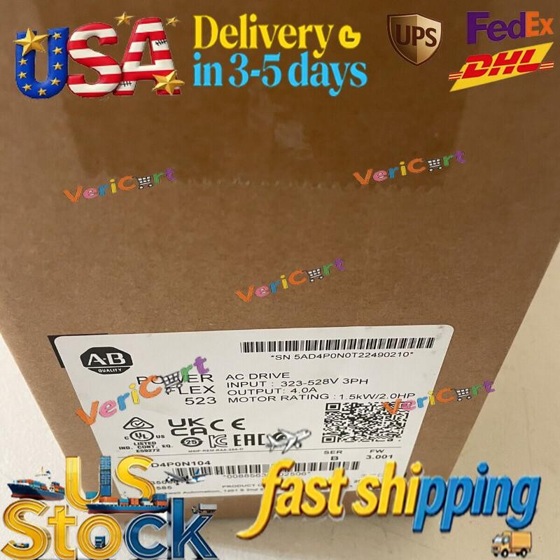 1PC 2022 New Sealed Allen Bradley 25A-D4P0N104 /B PowerFlex 523 AC Drive！