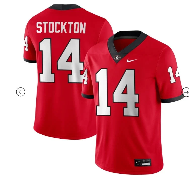 NEW Gunner Stockton Georgia Bulldogs Jersey NCAA Football Fan Shirt