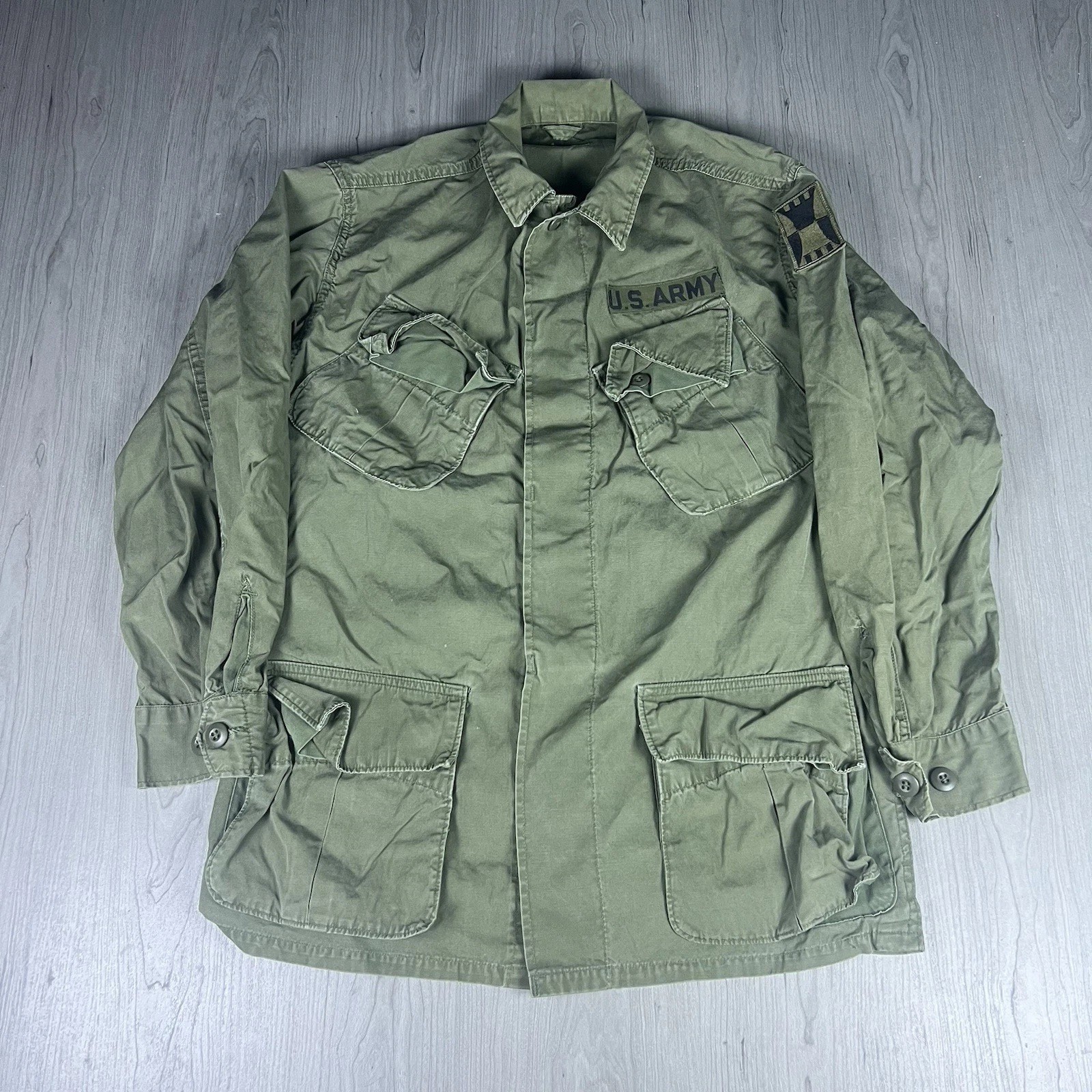 Vtg 60s US Army Poplin Jungle Jacket 2nd Second Pattern Vietnam Army 20.5 Pit Vtg 60s US Army Poplin Jungle Jacket 2nd Second Pattern Vietnam Army 20.5 Pit