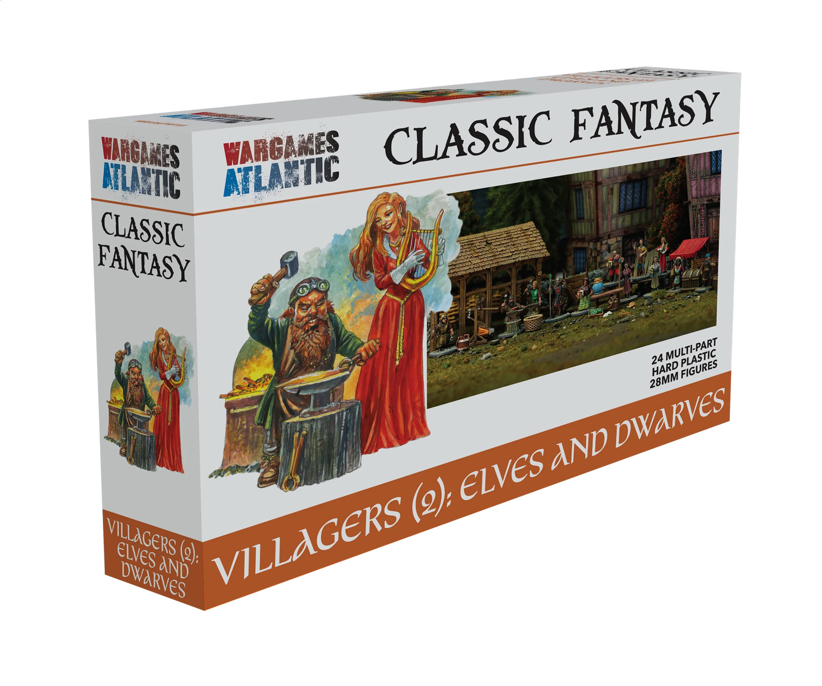 Wargames Atlantic: Classic Fantasy - Villagers (2) Elves & Dwarves