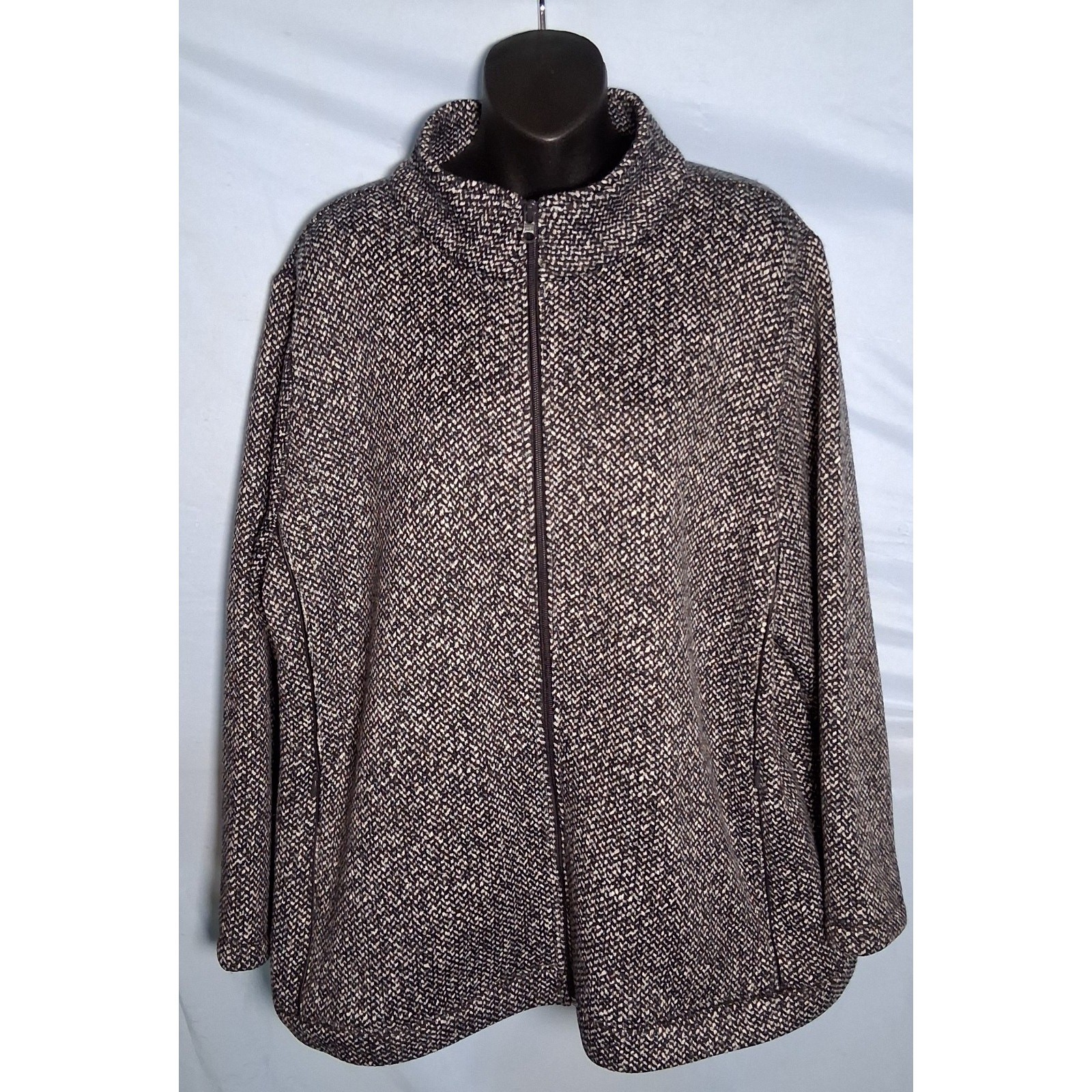NWT Women\'s Talbots Textured Zip-Up Fleece Jacket