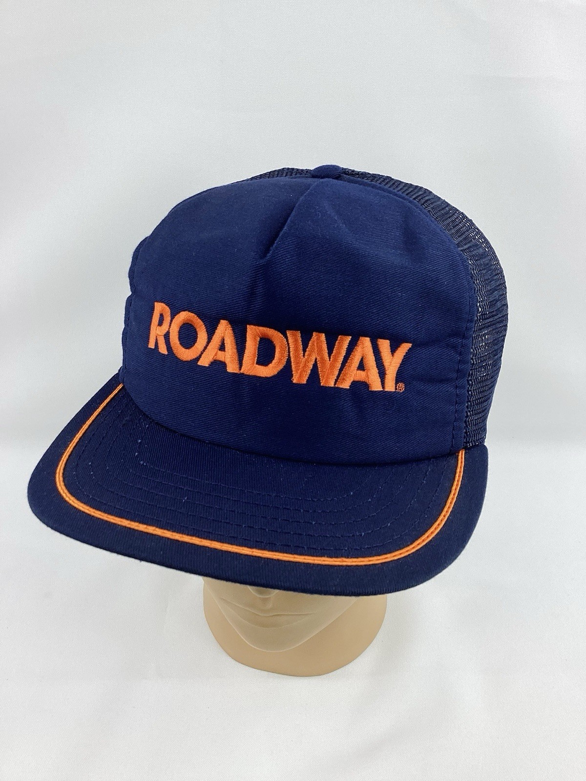 Vintage ROADWAY Hat Cap Trucking Mesh-Back Adjustable Blue Made In USA 🇺🇸 EUC
