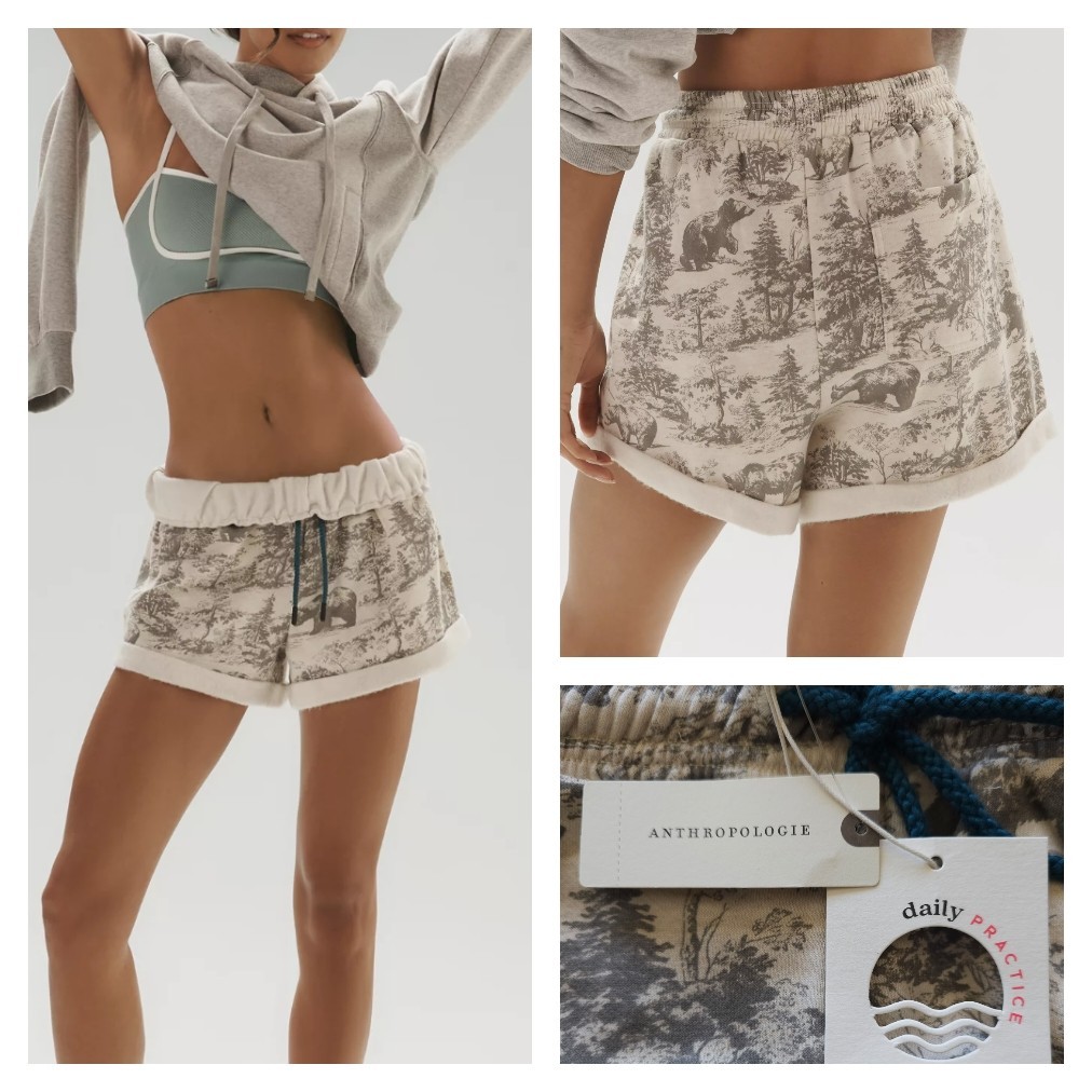 Daily Practice by Anthropologie Rocky Mountain High-Rise Sweat Shorts XL NWT $78