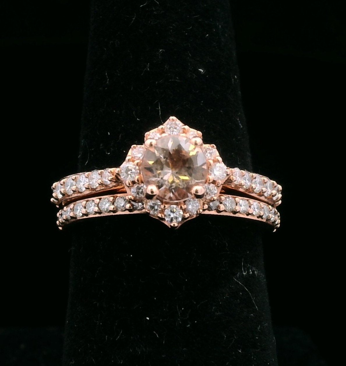 14KT Rose Gold 0.50cttw Diamond Wedding Set – Size 4.5 – 4.97g