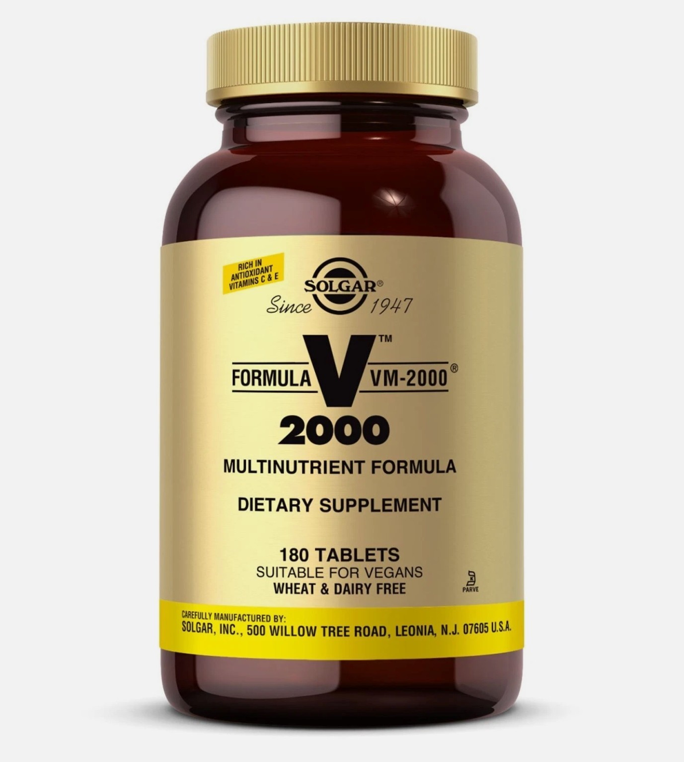 Solgar Formula VM-2000 180 Tablets Multinutrient System