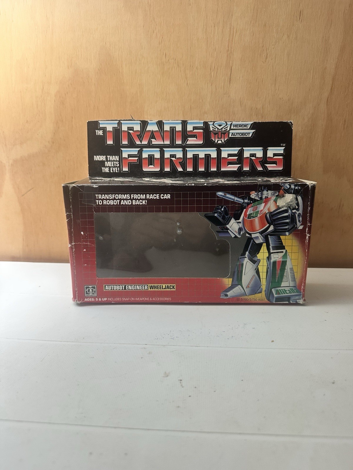 Transformers G1 Wheel Jack BOX ONLY Fair Damaged 1984 Vintage Action