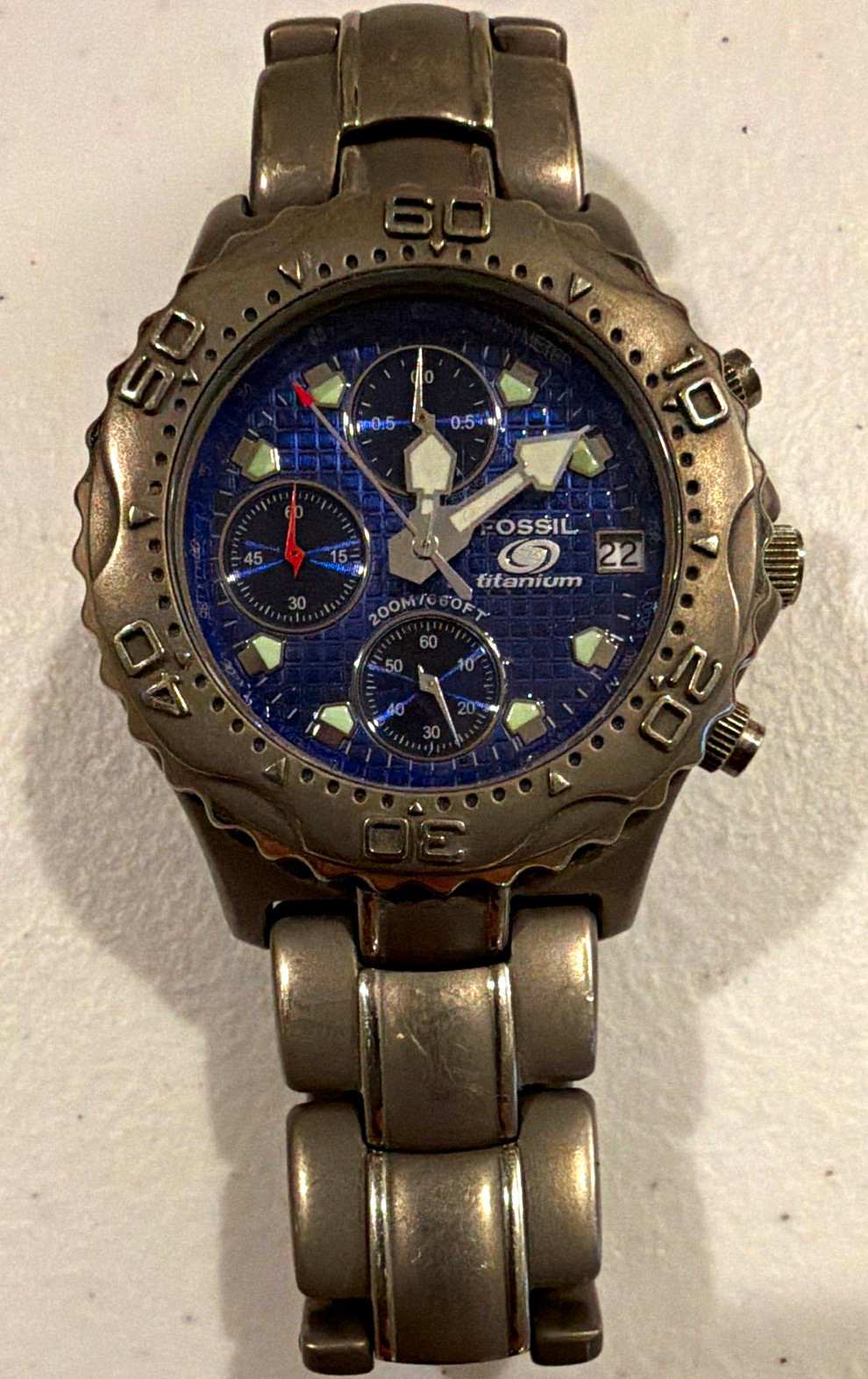Fossil Blue TI-5011 Titanium Chronograph Watch - 200M