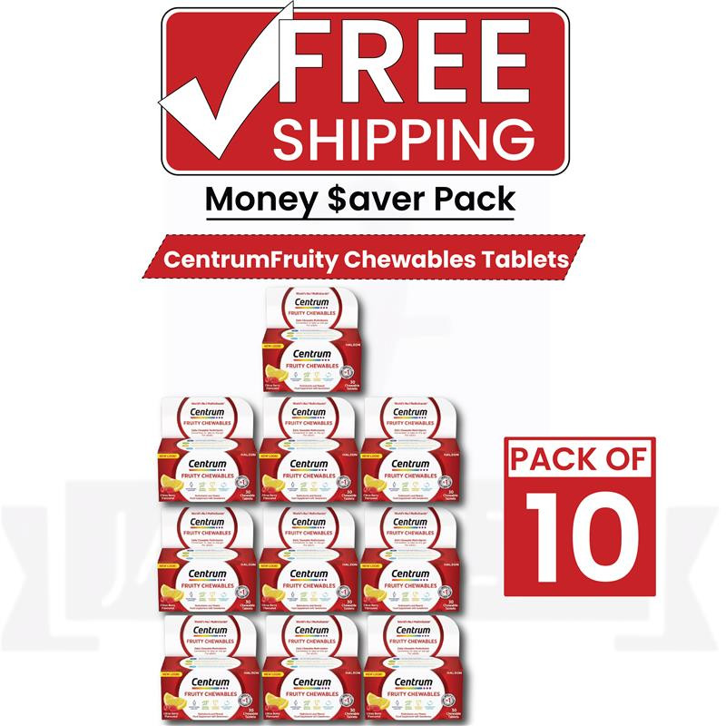 Centrum Fruity Chewables 30ct-PACK OF 10 Centrum Fruity Chewables 30ct-PACK OF 10