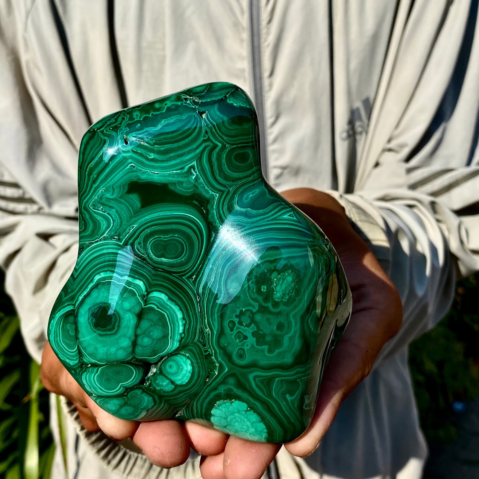 1.98LB Natural glossy Malachite transparent cluster rough mineral sample