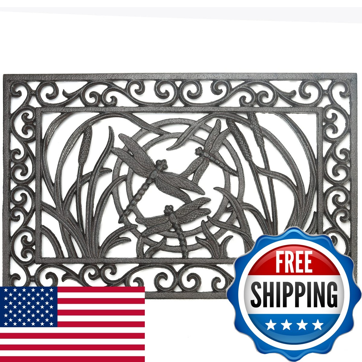 Sungmor Heavy Duty Cast Iron 23.2IN. Large Rectangle Front Door Mat - Non-Slip Sungmor Heavy Duty Cast Iron 23.2IN. Large Rectangle Front Door Mat - Non-Slip