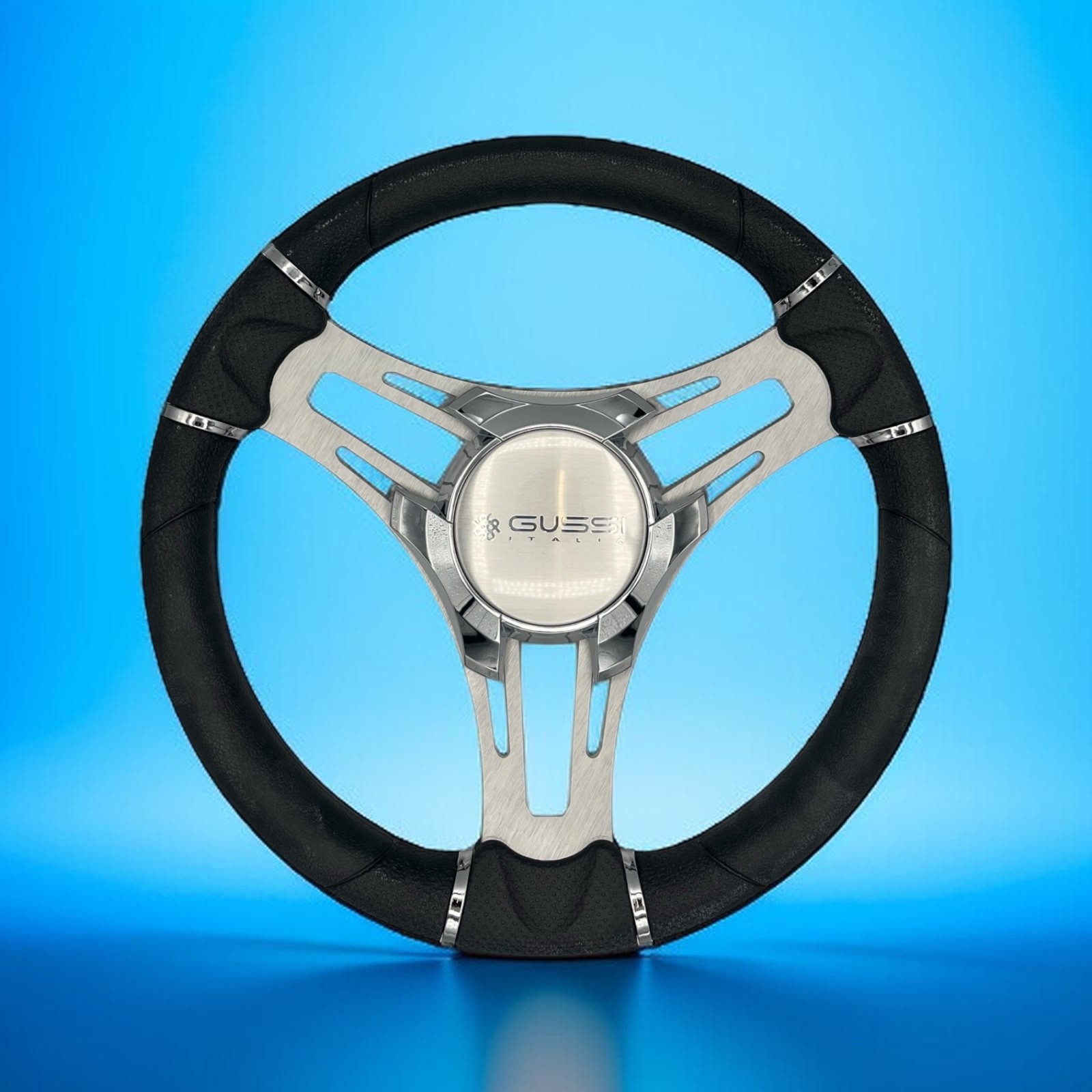 Verona Boat Steering Wheel Gray Brushed Aluminum Spokes | Gussi Italia Verona Boat Steering Wheel Gray Brushed Aluminum Spokes | Gussi Italia