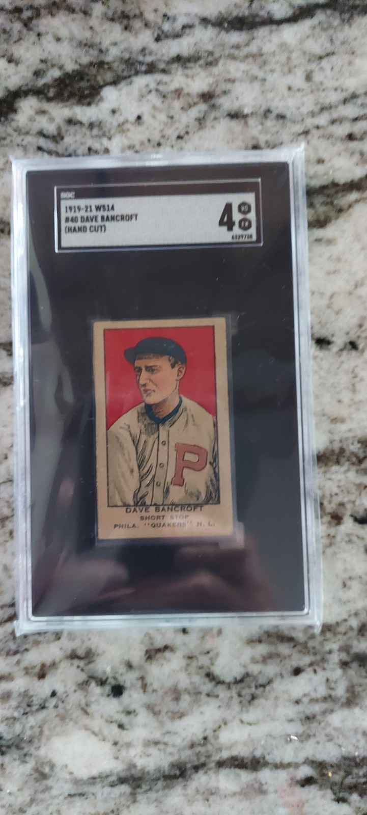 1919-21 W514 SGC #4 #40 DAVE BANCROFT (HAND CUT) BASEBALL CARD PHILIA \