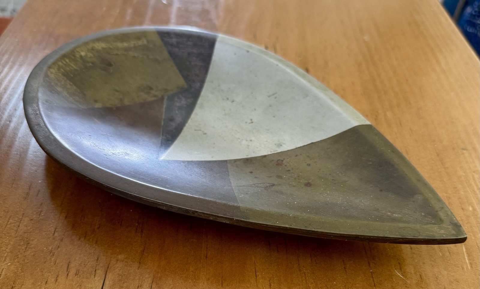 Vintage Los Castillo Taxco Metales Casados 95 Teardrop Dish - Untouched Patina