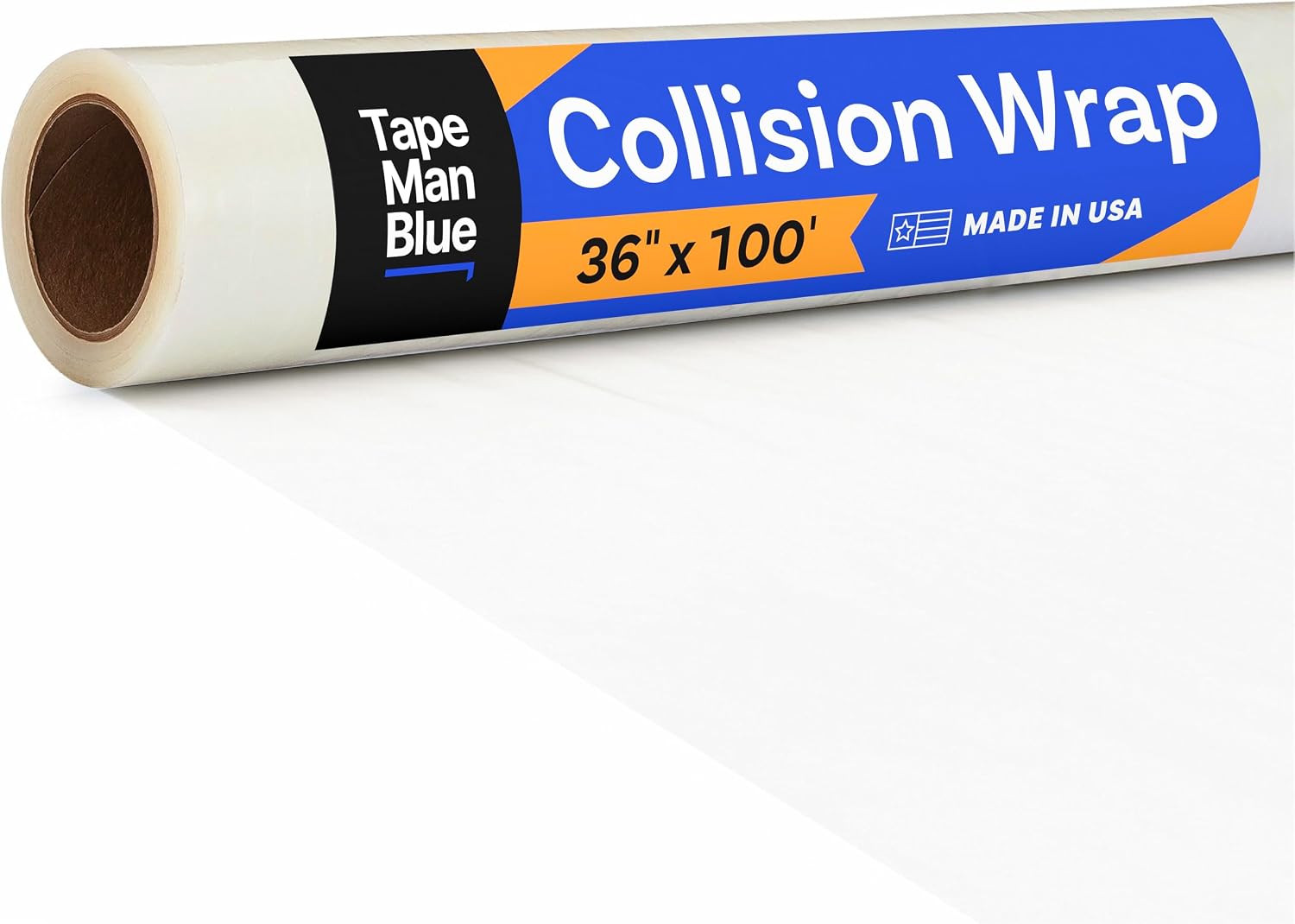 Crash Wrap, 36 Inch X 100 Feet, Clear Collision Wrap for Damaged Vehicles & Car