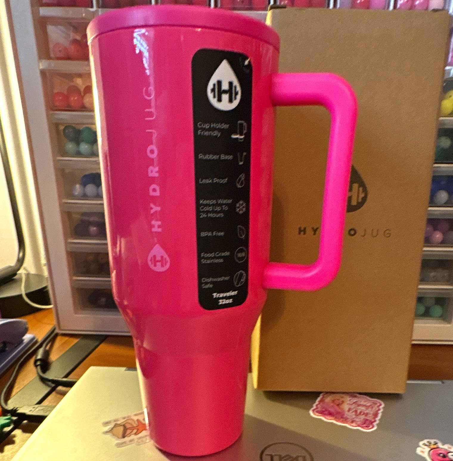 HydroJug Traveler 32 oz Travel Tumbler - Sold out “Flare” pink. 