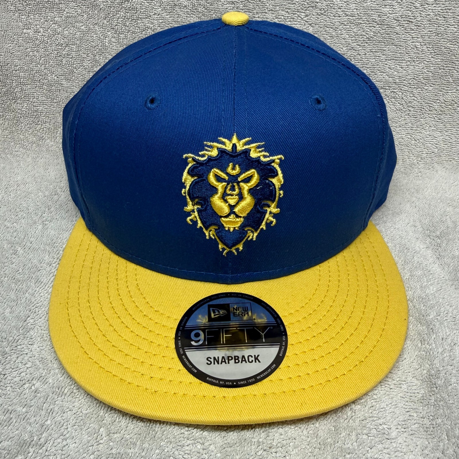 World of Warcraft Alliance New Era 9FIFTY Snapback Hat Blue Yellow WoW