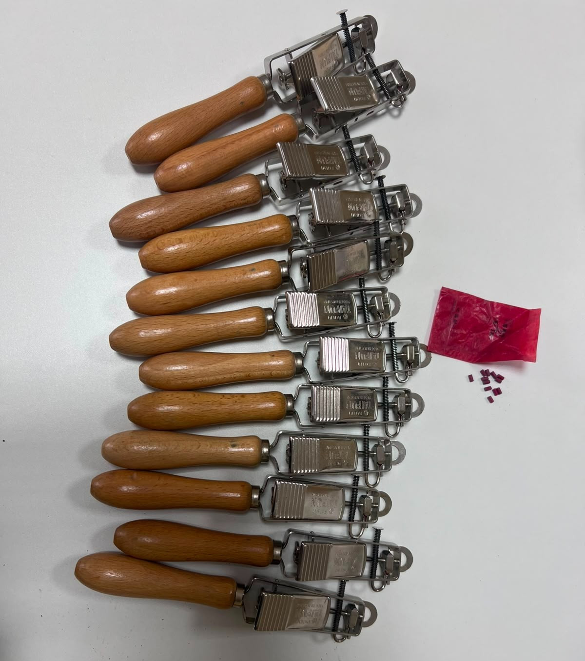 Lot 12 Vintage TAIFUN Mechanical Lighters +12 Flints Austria Wood Handle