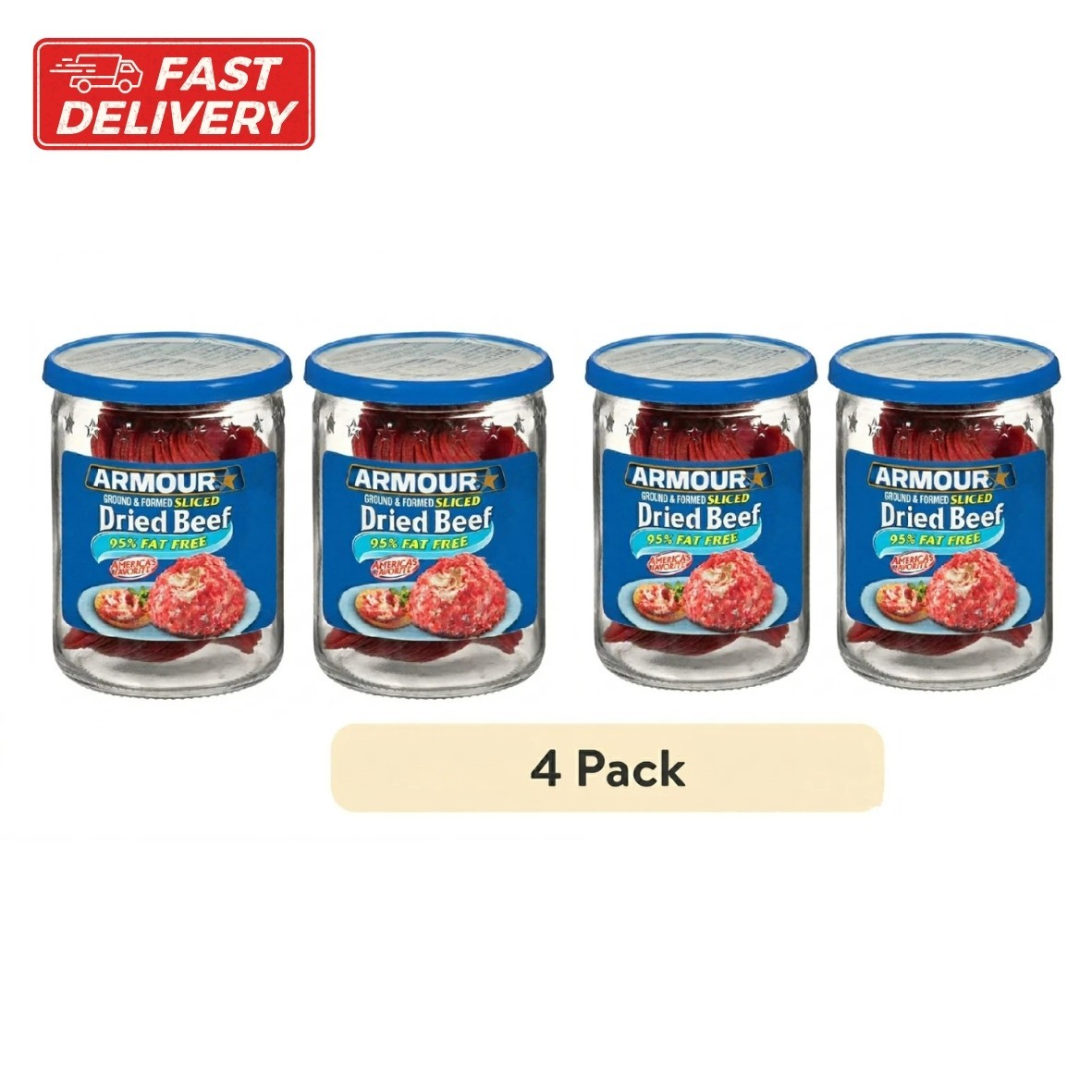 (4 pack) Armour Star Sliced Dried Beef, Jarred Meat, 2.25 oz. (4 pack) Armour Star Sliced Dried Beef, Jarred Meat, 2.25 oz.