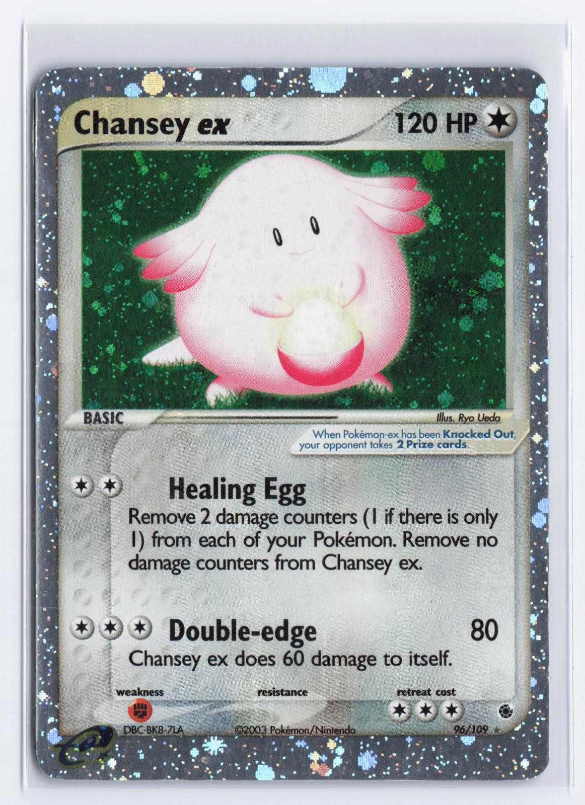 Chansey ex 96/109 Holo EX Rare Ruby & Sapphire Pokemon Moderately Played
