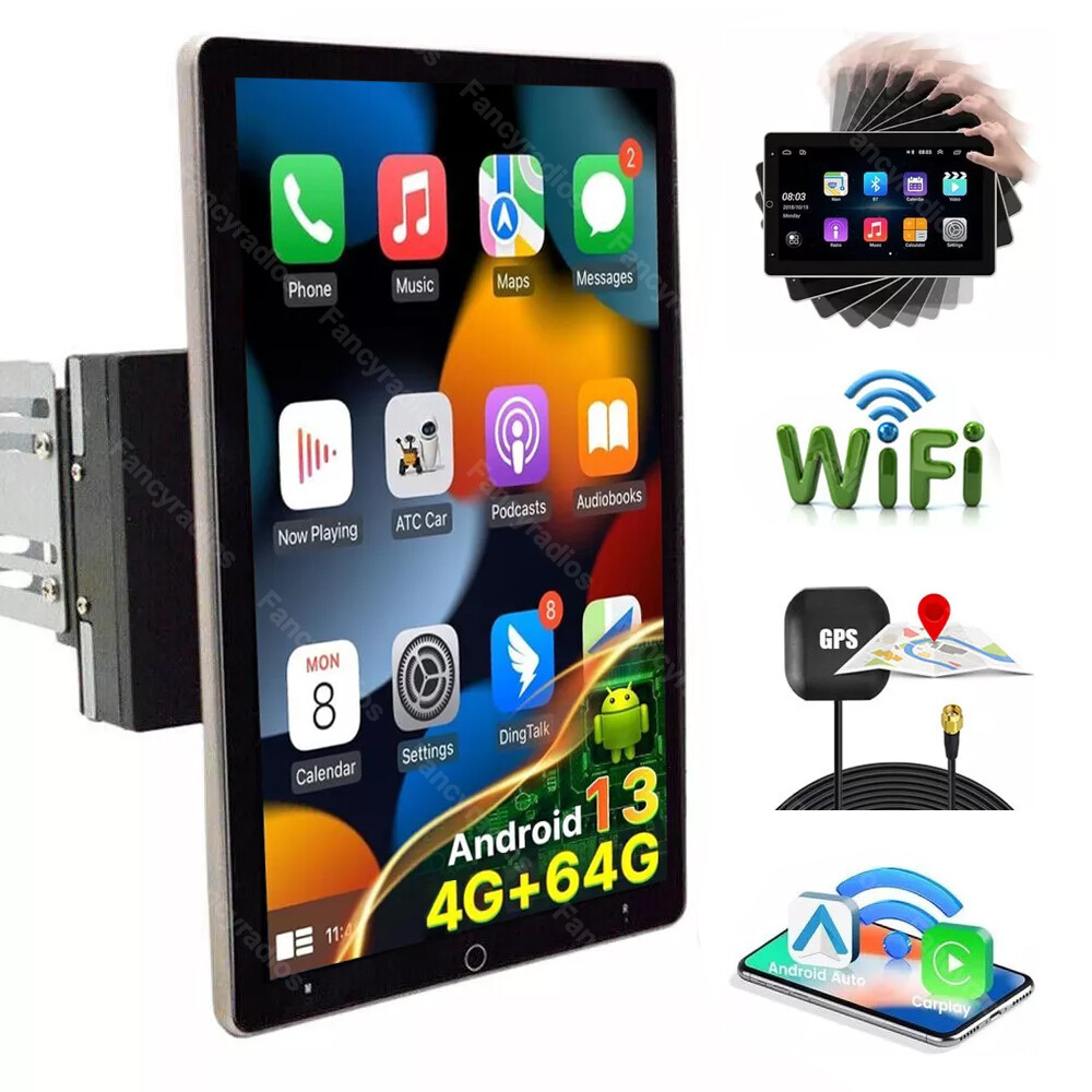 4+64G Android 13 Car Stereo Double 2DIN Rotatable 10.1\