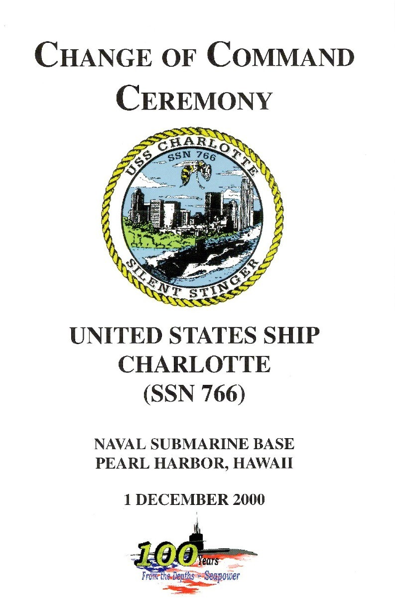 USS Charlotte SSN 766 Change of Command pamphlet 2000