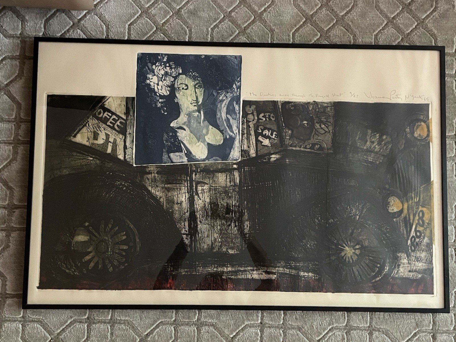 Original 1964 9/25 Liliana Porter ‘The Duchess Drives Through MacDougal Street’
