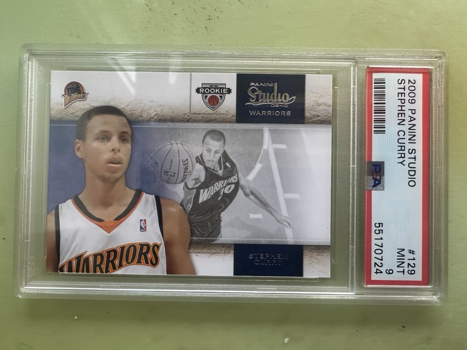 2009-10 Panini Studio Stephen Curry #129 RC Warriors PSA 9