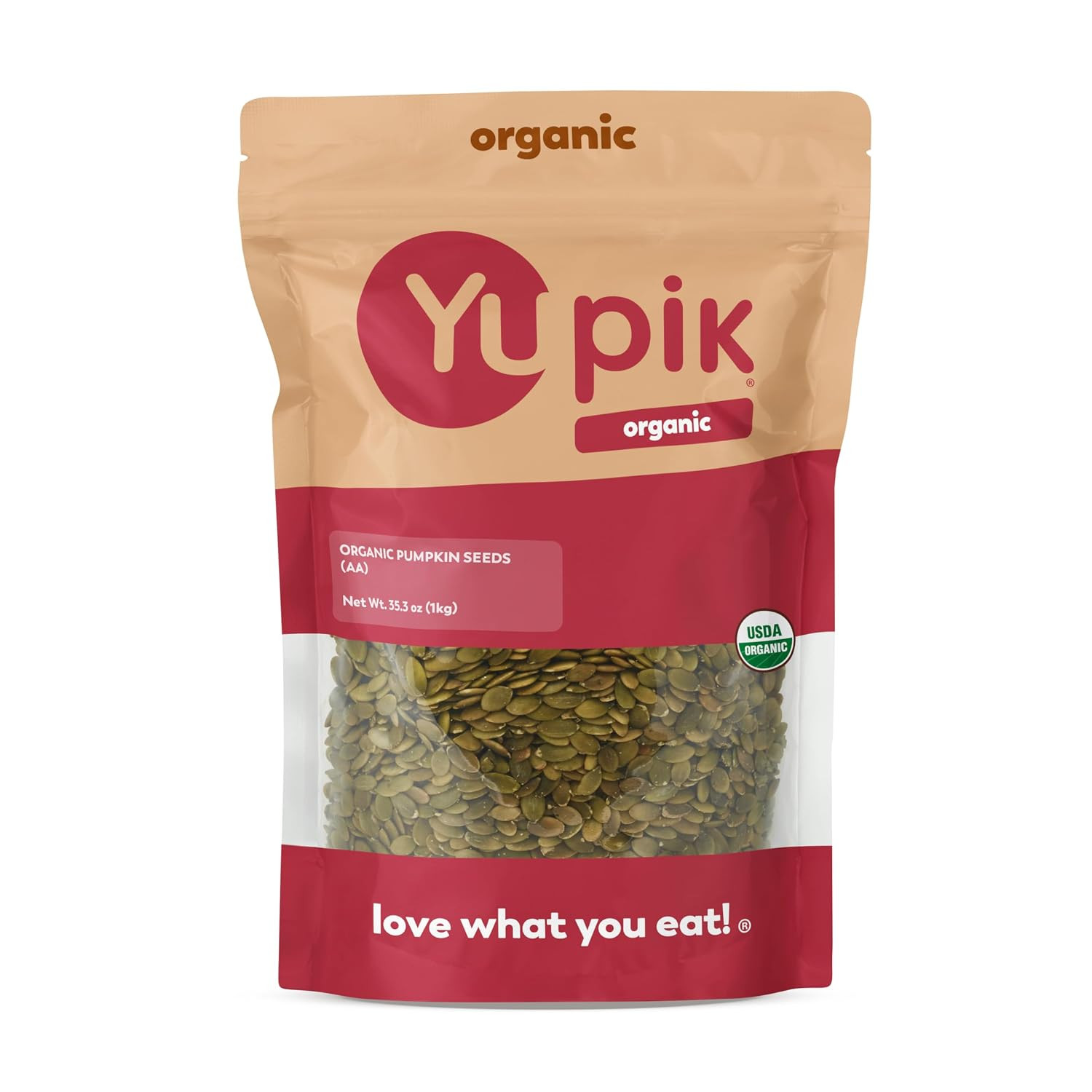 Yupik Organic Raw Pumpkin Seeds, No Shell, 2.2 Lb (35.2 Oz), Gluten-Free, Non-Gm