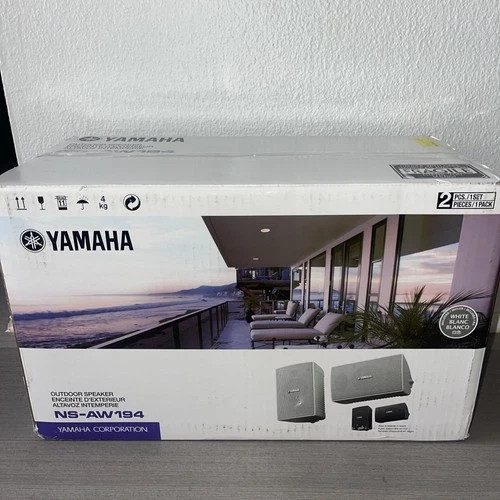 Yamaha NS-AW194 High Performance Outdoor Speakers - (Pair of White color). NIB